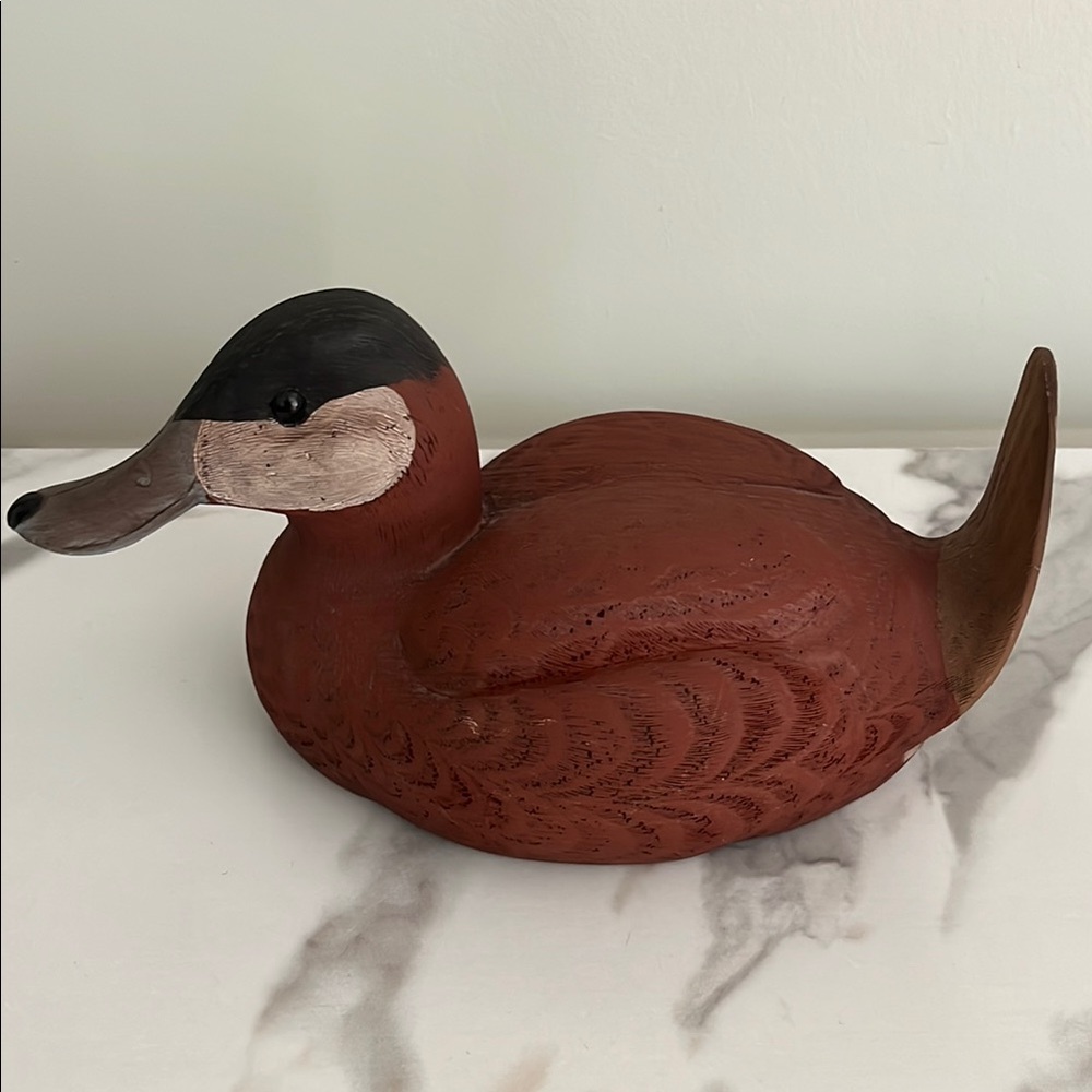 Vintage 1985 Signed & Dated Ruddy Duck Handcrafted Decoy Folk Art